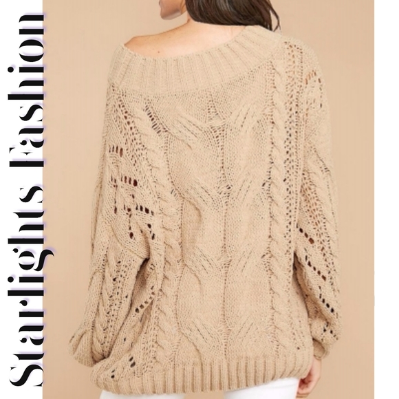 Khaki Chunky Oversized Pullover Sweater - Picture 2 of 3